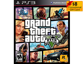 $8 Gift Card with Grand Theft Auto V PS3