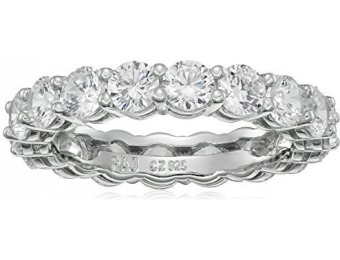 66% off Platinum Plated Silver CZ All-Around Infinity Band Ring