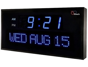 50% off DBTech JID0212BLU 12" Big Digital Blue LED Calendar Clock
