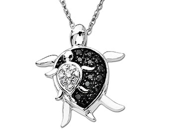 62% off 10k Gold Mother & Baby Turtle Diamond Pendant Necklace