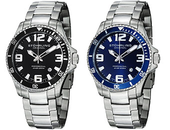 85% off Stuhrling Original Men's Diver Swiss Quartz Watches