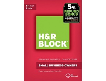 54% off H&R Block Tax Software Premium & Business 2017 + Bonus