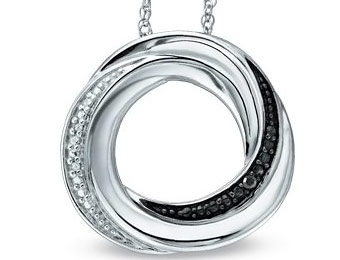 $100 off Black & White Diamond Accent Sterling Silver Pendant