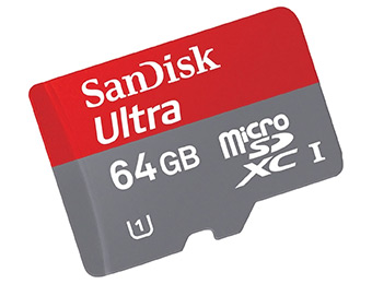 56% off SanDisk Pixtor 64GB microSDHC Class 10 Memory Card