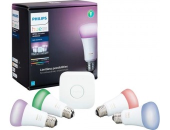 $60 off Philips Hue White and Color Ambiance A19 LED Starter Kit