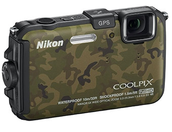 $106 off Nikon CoolPix AW100 16MP Waterproof Digital Camera