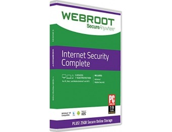 $55 off Webroot Internet Security Complete + Antivirus 2018 5 Device