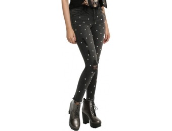 67% off Almost Famous Black Studded Skinny Jeans