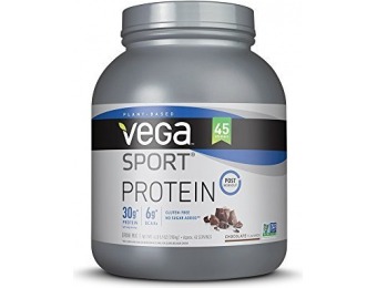 53% off Vega Sport Protein Powder, Chocolate, 4.36 lb, 45 Servings