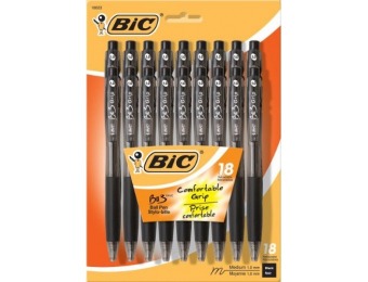 60% off BIC BU3 Retractable Ball Pen, Medium Point, 18-Count