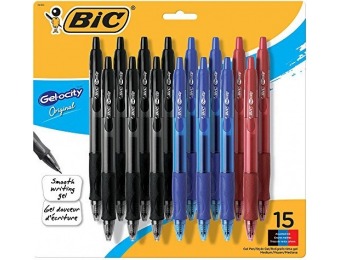 64% off BIC Gel-ocity Retractable Gel Pen, Medium, 15-Count