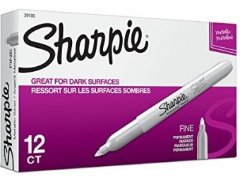 43% off Sharpie Metallic Permanent Markers, Fine Point, Silver, 12 Ct