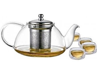 89% off Teaology Infuso Borosilicate Infusion Teapot and Glass Set