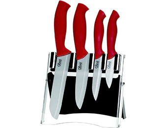 46% off Good Cooking 5 Piece Ceramic Knife Set with Block