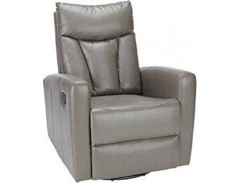 76% off Monarch Charcoal Grey Leather Recliner Swivel Glider
