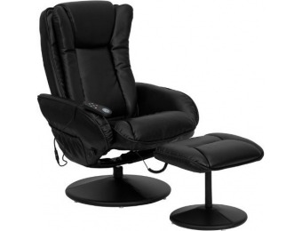 30% off Flash Furniture Massaging Leather Recliner and Ottoman