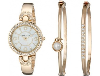 77% off Anne Klein Swarovski Crystal Watch and Bracelet Set