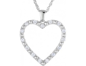 70% off 1/2 cttw SI2-I1 Certified 18K White Gold Diamond Heart Pendant
