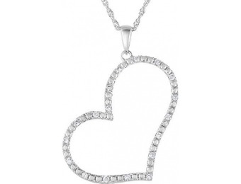 45% off 1/4 cttw SI2-I1 Certified 18K White Gold Diamond Heart Pendant