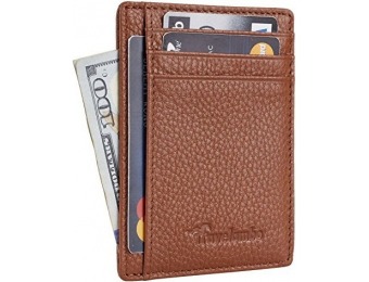 25% off Travelambo Minimalist Leather Slim Wallet RFID Blocking