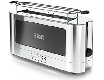 65% off Russell Hobbs 2-Slice Glass Accent Long Toaster, TRL9300BKR
