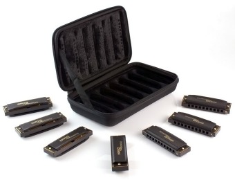44% off Hohner Piedmont Blues 7-Harmonica Pack with Case