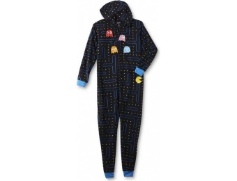 83% off Namco Pac-Man Men's Fleece Hooded One-Piece Pajamas