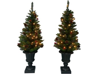 50% off Martha Stewart Living 4 ft. Artificial Entryway Tree (Set of 2)