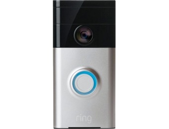 $100 off Ring Wi-Fi Smart Video Doorbell - Satin Nickel