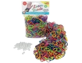 78% off Loom Rubber Bands - 1000 Refill Variety Value Pack with Clips