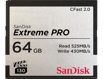 $110 off SanDisk Extreme 64GB CFast 2.0 Memory Card