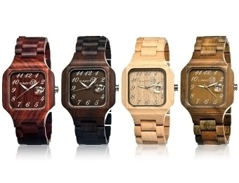 $75 off Earth Testa Japan Quartz Men's Wood Watches (4 colors)