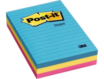 58% off Post-it 4" x 6" Lined Ultra Colors Notes 3Pads/Pack