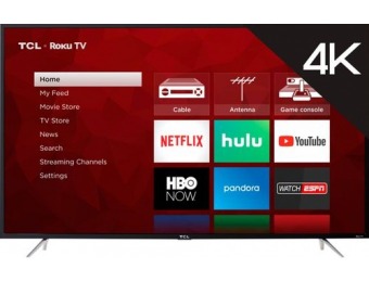 $160 off TCL 65" LED 4 Series Smart HDR 4K UHD TV with Roku TV