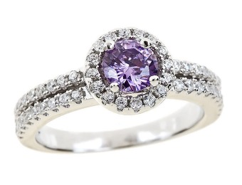$280 off 2-Carat Colored CZ and Sterling Silver Halo Rings