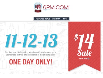 6pm.com $14 Sale - 2700+ Items for Men & Women & Kids