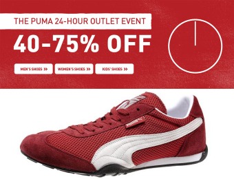 Puma 24-Hour Outlet Event, 40-75% off Shoes for Entire Family