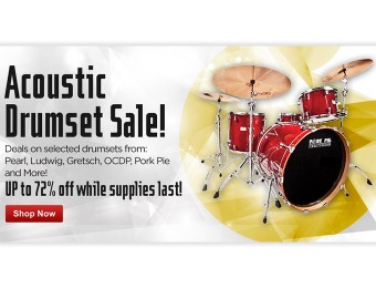 Acoustic Drumset Sale - Up to 72% off Pearl, Ludwig, Gretsch, OCDP...