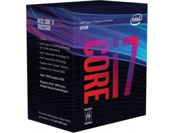 $40 off Intel Core i7-8700 Coffee Lake Six-Core 3.2 GHz Desktop CPU