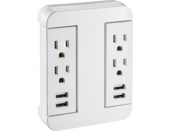 65% off Insignia 4 AC Outlet + 4 USB Port Wall Charger