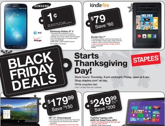 Staples Black Friday Sale Ad 2013 - Hot Deals Start Thanksgiving Day