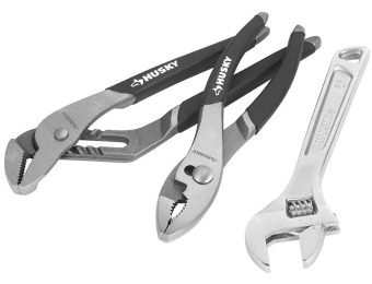 $5 off Husky Adjustable Wrench, Slip Joint Plier & Groove Joint Plier