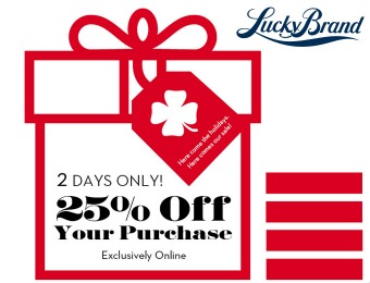 Save 25% off Your Entire Purchase at Lucky Brand