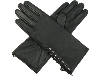 $49 off Luxury Lane Women's Criss Cross Lambskin Leather Gloves