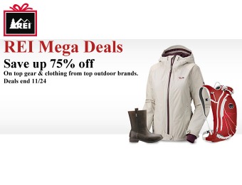 REI Mega Deals - Up to 75% off Top Gear & Outdoor Clothing at Rei