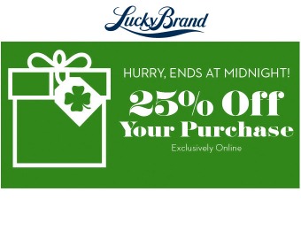 Extra 25% off Your Purchase at Lucky Brand