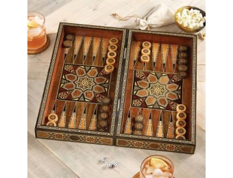 94% off Mesopotamian Match Wood Mosaic Backgammon Set