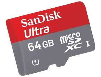 65% off SanDisk Pixtor 64GB microSDHC Class 10 Memory Card