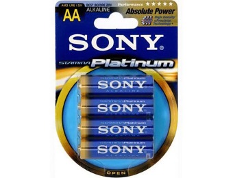$22 off Sony Stamina Platinum Alkaline "AA" Batteries, 4-Pack