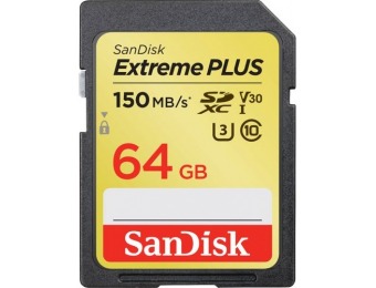 85% off SanDisk Extreme PLUS 64GB SDXC UHS-I Memory Card